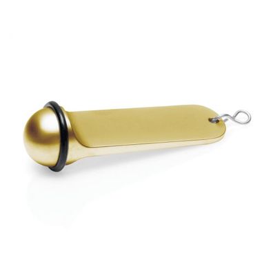 Schlüsselanhänger, mit Gummiring, Zinkguss, gold, ohne Gravur, 11 cm Höhe