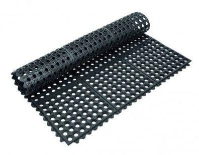 Fußmatte / Gummimatte, Gummi, schwarz, Klick-System, quadratisch, 91,5 x 91,5 cm