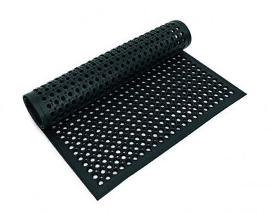 Fußmatte / Gummimatte, Gummi, schwarz, perforiert, rechteckig, 152,5 x 91,5 cm