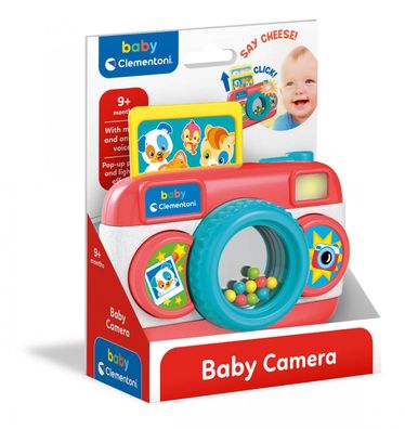 Clementoni Baby Kamera Babyspielzeug Camera mit Musik, Licht, Pop-Up Foto 17461