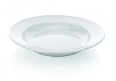 Teller, Porzellan, Ø 23 cm, randverstärkt, weiß, Suppenteller