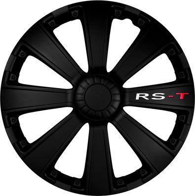 4 x Radkappen RST BLACK 16 Zoll Schwarz RS -T Radzierblenden Radblenden (Gr. 16 Zoll)