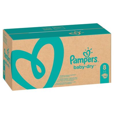 Pampers Baby-Dry, Größe 8, Extra Large, 17+ kg, MonatsBox, 100 Windeln