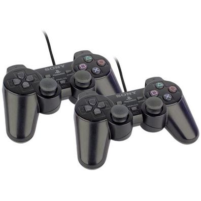 2 Original Playstation 2 Controller - PADS in Schwarz - PS2 #2 - ohne Versand