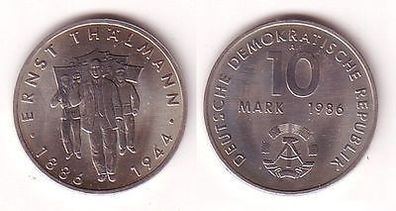 DDR Gedenk Münze 10 Mark Ernst Thälmann 1986 (110972)