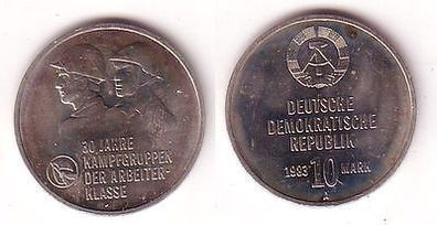DDR Gedenk Münze 10 Mark 30 Jahre Kampfgruppen 1983 (111296)