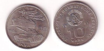 DDR Gedenk Münze 10 Mark 25 Jahre Nationale Volksarmee NVA 1981 (110716)