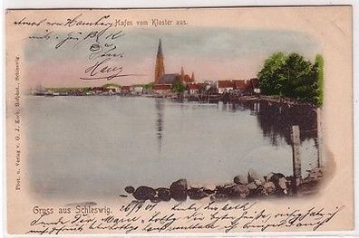 67241 Ak Gruß aus Schleswig Hafen vom Kloster aus 1901