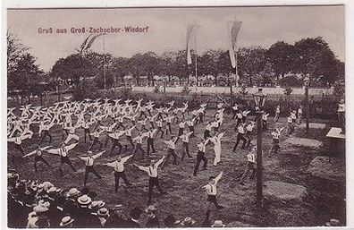 67363 Foto Ak Gruß aus Groß-Zschocher-Windorf Turnverein um 1910
