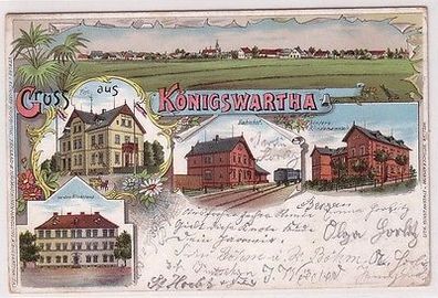 67460 Ak Lithographie Gruss aus Königswartha 1899