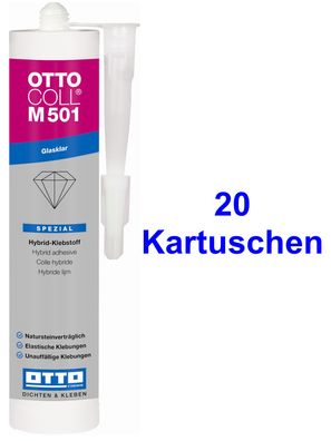 Ottocoll® M501 20 x 310 ml Der glasklare Hybrid-Klebstoff, Für innen und außen
