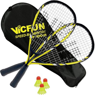 Speed Badminton Junior 100 gelb/ schwarz | Badmintonschläger Federballschläger