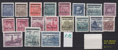 Germany REICH Böhmen Mähren [1939] MiNr 0001-19 ( O/ used ) signiert