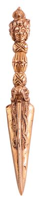 Phurba Kupfer 13 cm Dämonendolch Ritualgegenstand Buddhismus Schamanismus