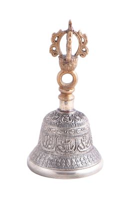 Glocke mit Dorje in Geschenkbox 11 cm &oslash; 5,5 cm Varja Ritual Tempelglocke