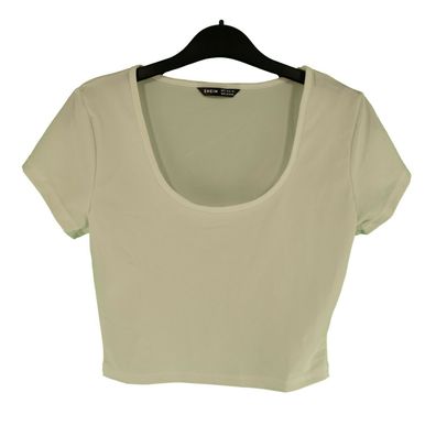 Shein T-Shirt ohne Aufdruck Weiß, Gr. 36