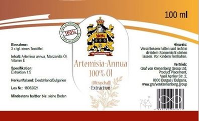 Artemisia Annua pures 100% Öl Ultraschall Extraktion 100ml