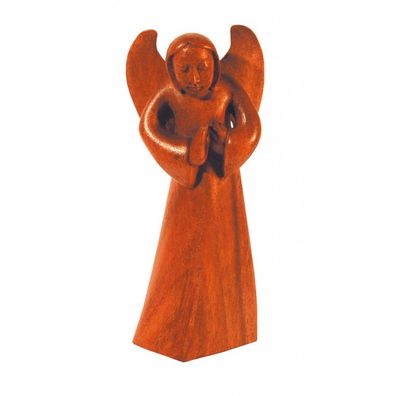 Segnender ENGEL aus Holz braun 8 x 18 cm Feng-Shui Heilige Figur Statue Skulptur