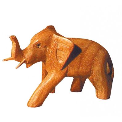 Elefant aus Holz natur 5 cm Feng-Shui Figur Statue Skulptur Holzfigur Tierfigur