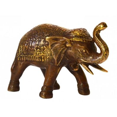 Indischer Elefant Messing antik 7 x 5 cm Feng-Shui Figur Statue Skulptur
