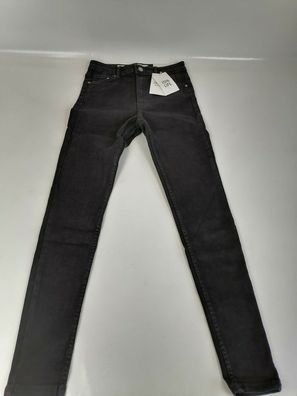 Bershka - Schwarze Skinny-Jeans mit hohem Bund Damen Gr.38