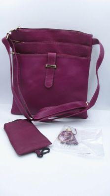 Damenhantasche Taschenset Lila - Handtasche ca.22x22cm Einkaufsbeutel Anhänger