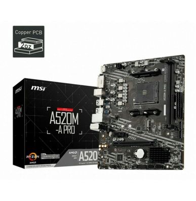 MSI A520M-A Pro Sockel AM4 AMD Mainboard micro ATX