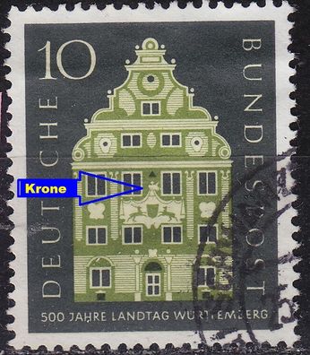 Germany BUND [1957] MiNr 0279 F17 ( O/ used ) [01] Architektur Plattenfehler
