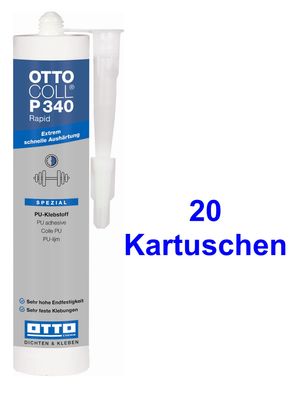 Ottocoll® P340 Rapid 20 x 310 ml Der sehr schnelle PU-Klebstoff Für innen und außen