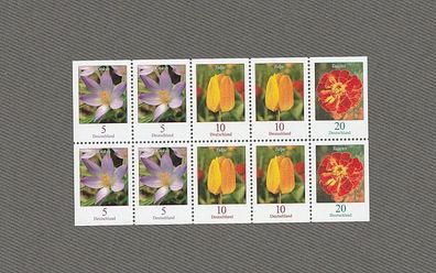 Bund Dauerserie Blumen - Zusammendruckbogen (2480,2484,2471) postfrisch