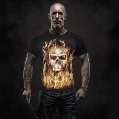 T-Shirt "Glow in the Dark" leuchtet im Dunkeln Biker Rocker Rock Eagle XXL (4010)