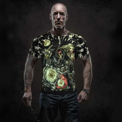 T-Shirt "Glow in the Dark" leuchtet im Dunkeln Biker Rocker Survivors XL (4025)
