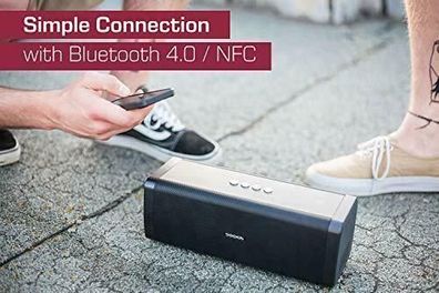 Bluetooth Lautsprecher - 50 Watt Stereo HiFi Speaker für Indoor/ Outdoor mit Bass