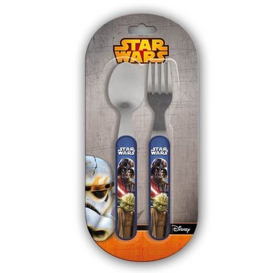 Star Wars Kinderbesteck (2-teilig) Metall Löffel Gabel Darth Vader Yoda Besteck