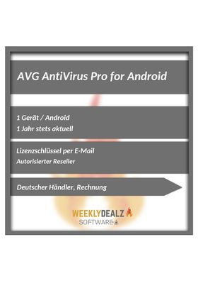 AVG AntiVirus Pro for Android|1 Gerät|1 - 3 Jahre stets aktuell|kein ABO|Download|ESD