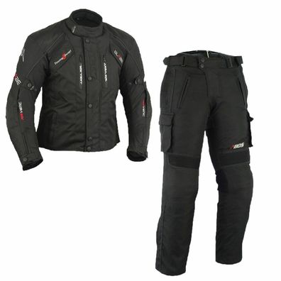 Herren Motorrad textil jacke und hose schwarz , Winter Motorrad Textilkombi Neu