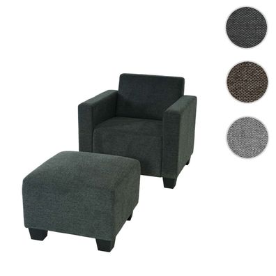 Modular Sessel Loungesessel mit Ottomane Lyon, Stoff/ Textil