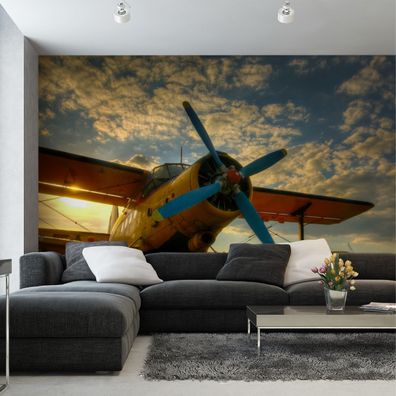 Muralo Selbstklebende Fototapeten XXL Büro Flugzeug Himmel Landschaft 3951