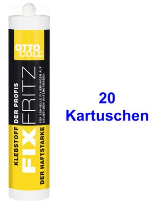 Ottocoll® A266 Fixfritz 20x310ml weiß Der Haftstarke Kleben von Holz, Stein, Keramik