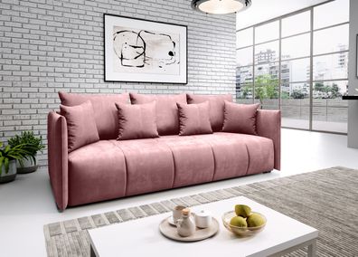 FURNIX Sofa ASVIL 3-Sitzer Schlafsofa Couch mit Schlaffunktion Bettkasten MH 63