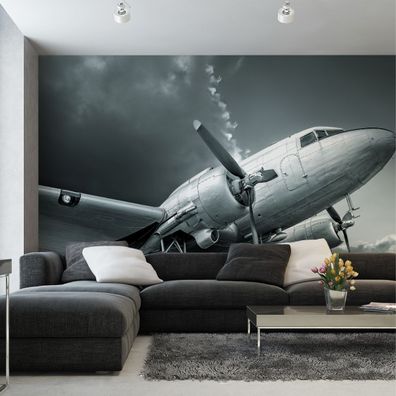Muralo Selbstklebende Fototapeten XXL Büro Flugzeug Vintage Dekor 3984