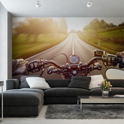 Muralo Selbstklebende Fototapeten XXL Jugend Motorrad Auf Der Straße 3004