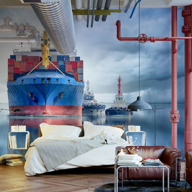 Muralo Selbstklebende Fototapeten XXL Büro Ozean Schiff Aus Der Nähe 3033