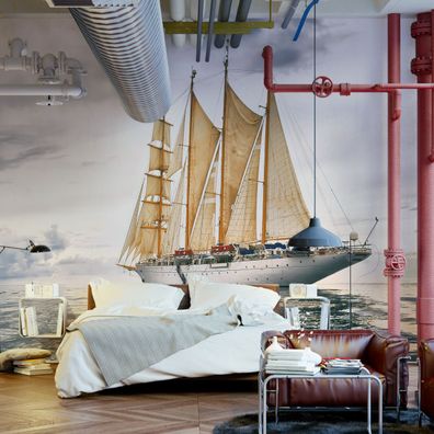 Muralo Selbstklebende Fototapeten XXL Segelschiff Schiff 3D 3039