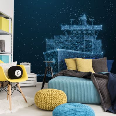 Muralo Selbstklebende Fototapeten XXL Schlafzimmer Schiff Sterne 3D 3041