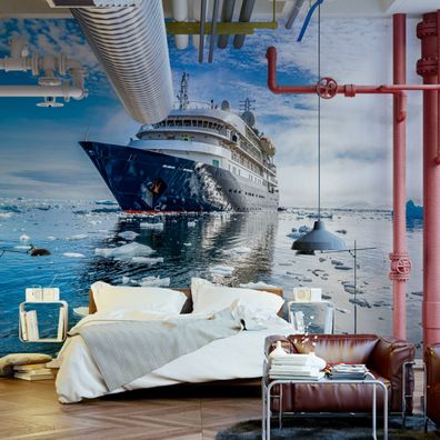 Muralo Selbstklebende Fototapeten XXL Büro Schiff Ozean 3D 3043