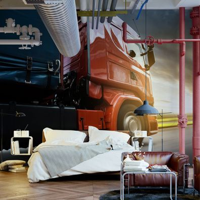 Muralo Selbstklebende Fototapeten XXL Büro Lastwagen Tir Auto 3D 2966