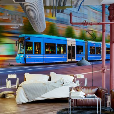 Muralo Selbstklebende Fototapeten XXL Jugend Straßenbahn Stockholm 3844