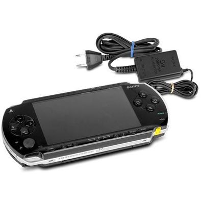 PSP Konsole E1004 in Black / Schwarz + original Ladekabel #40A + 4 GB Speicherkart...