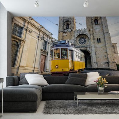 Muralo Selbstklebende Fototapeten XXL Straßenbahn Lissabon Straße 3845